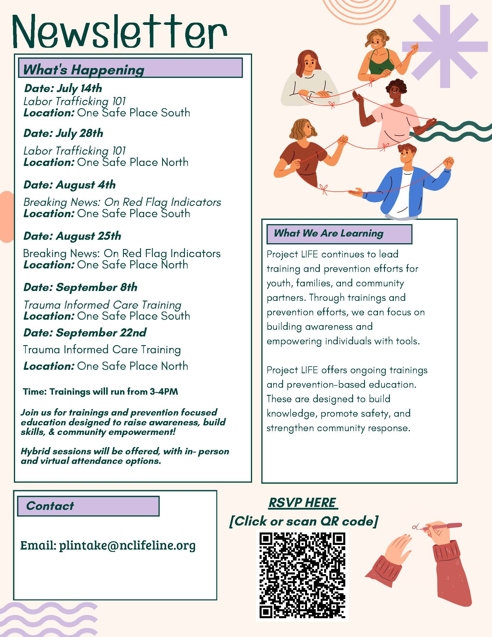 Project LIFE Summer 2026 Training Flyer